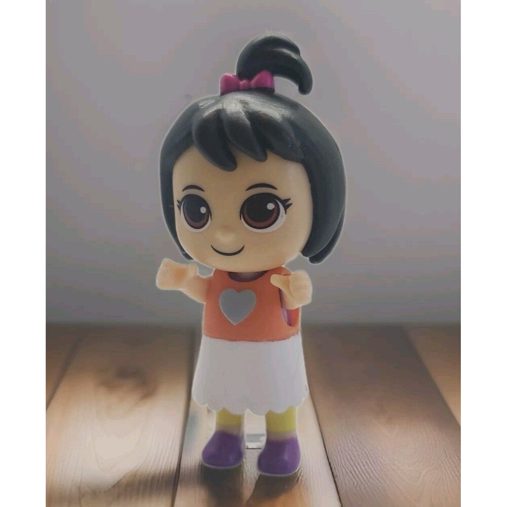 Just Play Girl Doll Mini Figure W/ Dress Molded Hair  Top Pony Tail Remka